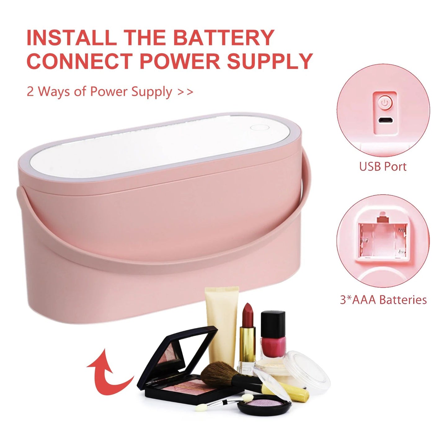 GlamBox Portable Vanity with LED mirror