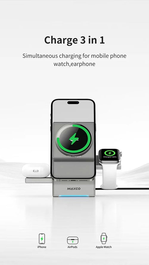 ⚡ Qi2 3-in-1 MagSafe Charger for Apple Devices