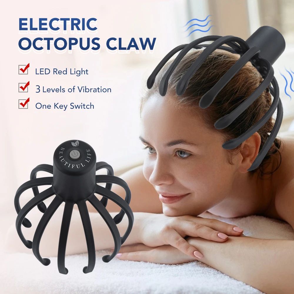 🧠 Electric Octopus Scalp Massager USB