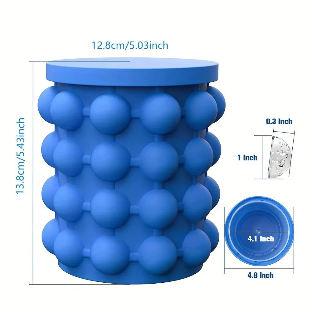 🧊2-in-1 Large Ice Bucket Mold with Lid🥶❄️