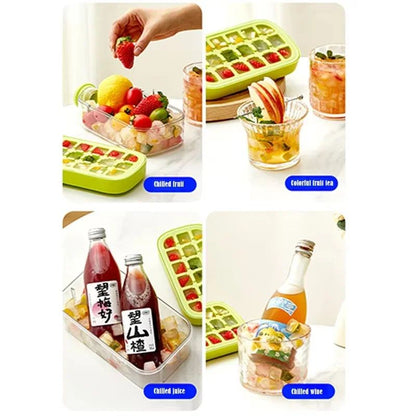 🧊No-Spill Silicone Ice Tray with Lid & Straw🥶❄️